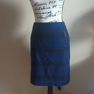 Talbots Blue and Black Pencil Skirt
